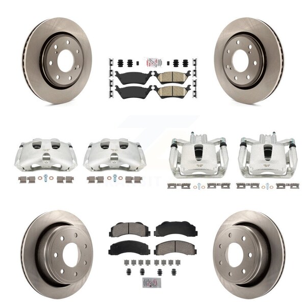 Transit Auto Front Rear Brake Caliper Rotor & Ceramic Pad Kit 10Pc For